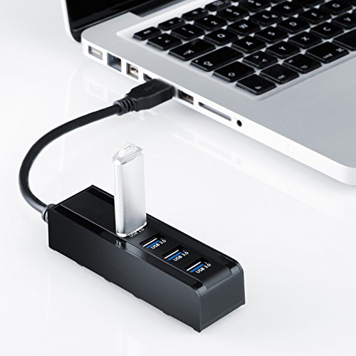 CSL – 4 Port USB 3.0 HUB | bis zu 5Gb/s | 4 Port Verteiler | PC und MAC | Laptop / Tablet | keine Treiber | vergoldete Kontakte | schwarz - 2