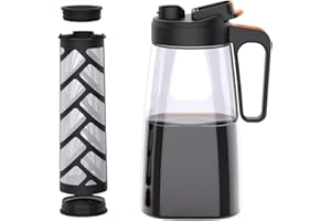 SNADI Carafe cold brew - 2 litres (théière - cold infuse). Infuseur avec filtre en maya fin et couvercle hermétique. Design exclusif en Tritan ! 100% sans BPA. Noir