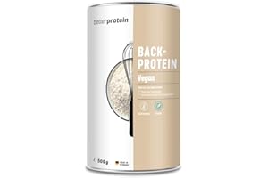 ‎BETTERPROTEIN Backprotein - veganes Proteinpulver zum Backen von Low Carb Brot, Kuchen, Keksen, Muffins oder Brownies - 500g Neutral - Proteinpulver Backmischung - betterprotein® -