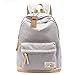 Produktbild G2PLUS Leichte Schulrucksack mit Polka Dots Nette Canvas Schultaschen Damen Mädchen EXTRA Groß Kinderrucksack Daypacks Rucksäcke Modische mit Laptop Fach 28 * 42 * 13 cm – Little Princess (Grau 1)