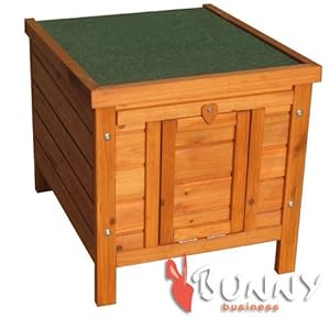 BUNNY BUSINESS – Casa de Madera para Gatos, Cachorros, Conejos, cobayas, 51 x 44 x 42 cm, Color Natural