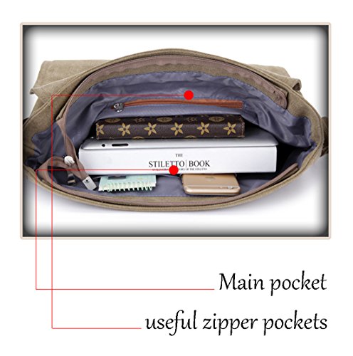 Schultertasche in Vintage-Optik von Super Modern - Leinen  f  r Herren und Damen  Herren  braun