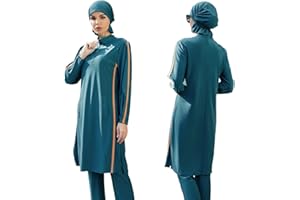 IBTOM CASTLE Modest Swimwear Muslim Swimming Costume for Women Full Coverage Long Floral Print Islamic Hijab Burkini 3pcs Set Ladies Beachwear Surfing Diving Suit Outfit