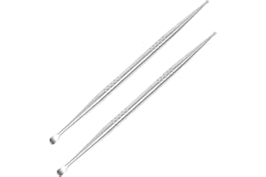 Anneome 2piezas Detección De Puntos De Acupuntura Auricular Sonda Inoxidable Para Masaje De Oídos Diseño Antideslizante Y Cabeza De Cuchara Para Terapias De Acupresión