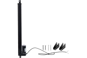 DasMarine 16" Stroke Linear Actuator with Mounting Bracket for Recliner TV Table Lift Massage Bed Electric Sofa,Linear Electric Actuator 225LBS Load Capacity 10mm/s Speed 12V DC,Black,Indoor Outdoor