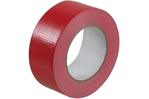 GTSE - Cinta americana roja de 48 mm x 50 m - 1 Rollo - Cinta de tela resistente, adhesiva e impermeable - Para reparar, fijar, agrupar, reforzar y sellar