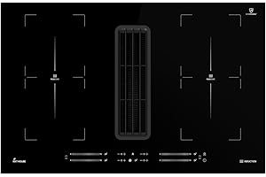 KKT KOLBE Induktionskochfeld mit Dunstabzug Integriert | 80 cm | Kochfeld Induktion |Induktionskochplatte | 7 kW | 4 Zonen | 15 Stufen | Rahmenlos | IND800DRAFT