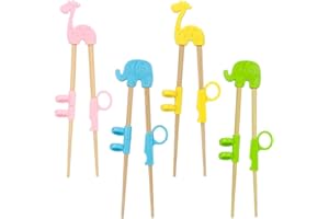 GOBESTY Pałeczki do jedzenia dla dzieci, 4 pary pałeczek treningowych, pałeczki do jedzenia dla dzieci, z przezroczystym pudełkiem do przechowywania, dla początkujących, małych dzieci po prawej lub lewej stronie