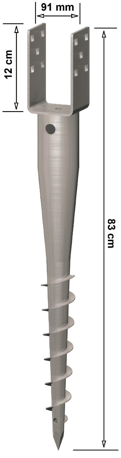 8 Stück PREMIUM KRINNER Eindrehanker 91 mm für Pfosten 90 x 90 mm Eindrehhülsen von Gartenwelt Riegelsberger – Bild 3