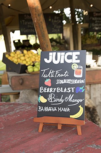 Securit Tisch-Staffelei mit Kreidetafel, A4, lackiert, mahagonifarben - 5