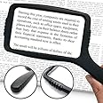 Jumbo Size Magnifying Glass Wide Horizontal Lens(3x Magnification)- Shockproof & Scratch Resistant Design W/Large Viewing Area Ideal for Reading Small Prints & Low Vision