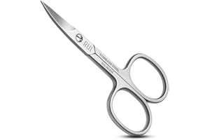 Rui Smiths Pro Precision Nail Scissors | Stainless Steel Manicure Pedicure Trimmer Cutter with Micro-Serrated, Anti-Skid, Curved Cutting Edges | Made in Solingen, Germany