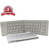 IKOS Bluetooth Foldable Keyboard, Wireless Flexible Keyboard Pocket Size Mini Rechargeable, For Apple iPhone iPad Mac Samsung Galaxy Tablet IOS/Android/Windows Device