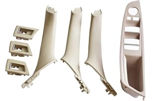 HACREYATU RHD Side Door Handle for BMW 5 Series F10 F11,Inner Door Pull Handle Trim Cover Kits Replacement Window Switch Armrest Panel for BMW 520 523 525 528 530 535 (Oyster)