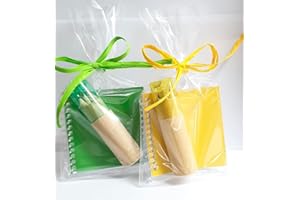 COSAS43 DETALLES PARA INVITADOS BODA-COMUNION-BAUTIZO Libreta con Plantillas para Colorear + 6 lápices de Colores y sacapuntas. Lote de 10 Unidades. Se Entrega en Bolsa celofán con Lazo y Tarjeta Personalizada.Regalos cumpleaños Infantiles