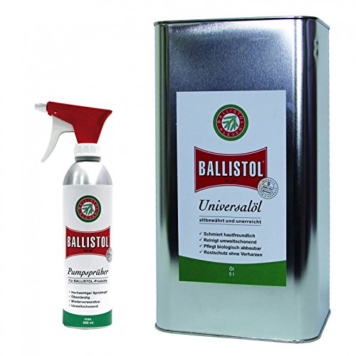 BALLISTOL Öl 5 Liter Kanister inkl. 1 Handsprüher leer Waffenöl Pflegeöl Krichöl