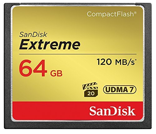 spécifications Carte Mémoire CompactFlash SanDisk Extreme UDMA7 64 Go avec une Vitesse de Lecture Allant Jusqu'à 120 Mo/s (SDCFXSB-064G-FFP)