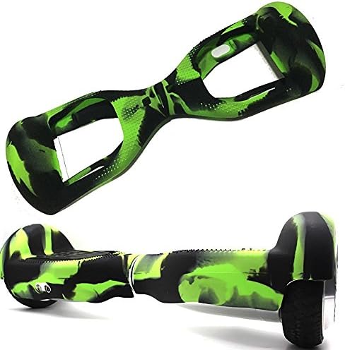 [WheelElite] Silicone Case Scratch Protector Wrap Rubber Cover Protective Skin for 6.5 Inch Hover Board 2 Wheels Balance Scooter (Green/Black)