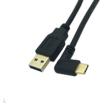 Cavo corto USB C 30 cm,90 gradi USB 3.1 Type-C Cavo di ricarica veloce per computer portatile e tablet e telefono cellulare (dritto e dritto M a M