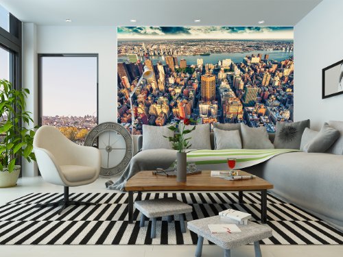 GREAT ART New York Skyline in der Dämmerung Wanddekoration – Wandbild Metropole Motiv XXL Poster (140 x 100 cm) - 3