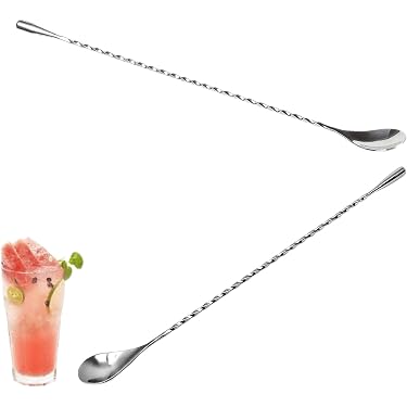 Cuillère à Cocktail En Inox 40 Cm - Agitateur Spiralé Pour Bar - Mélange Boissons Et Cocktails - Design Professionnel