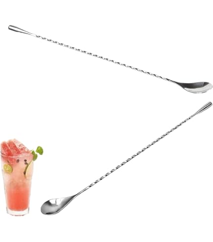 3-teiliges Cocktail Werkzeug Set - Rührlöffel, Eiszerkleinerer, Eiszange Edelstahl