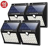 【Wasserdicht und langlebig】 Hergestellt aus hochwertigem ABS, sind die Solarleuchten hitzebeständig. Und das wasserdichte Niveau IP65 mit der zweischichtigen wasserdichten Kante kann allen Arten der strengen Wetterbedingungen widerstehen.
