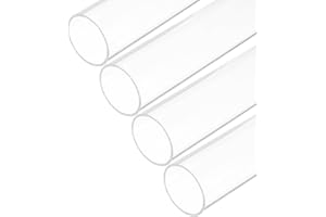 QUARKZMAN 4 Stück PVC Transparent Rohr, Innendurchmesser 36mm Durchmesser 40mm LÄNGE 250mm Acryl Kunststoffrohr für Lampenbau, Stehlampen, Möbel