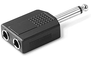 CABLEPELADO Adaptador de audio mono 1x6,3mm a 2x6,35mm mono PVC