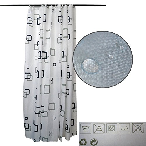 Musuntas Hohe Qualität 100% Polyester Wasserdicht Bad Duschvorhang – extralange 200 * 240cm mit Ring Haken - 2