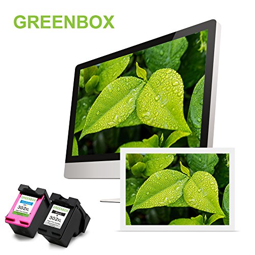 2 Paquetes GREENBOX Reciclado HP 302 XL 302XL Cartuchos De Tinta Reemplazo  1x negro  1x color  por HP Deskjet 3636 3630 1110 2130 2130 3633 3632 3638 3634 3635 3637 2135 2134 2132 HP Envy 4525 4520 4524 4527 4522 4528 4521 HP Officejet 3831 4655 4650 3833 4658 3834 3830 4654 3832 4657 3835