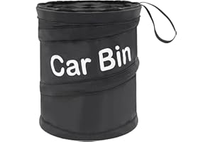 ALMLWIAJ Portable Mini Black Car Bins for Front/Back of Car, Collapsible Car Trash Can Garbage Storage, Waterproof Rubbish Bin for Auto Motor Travel Tidy