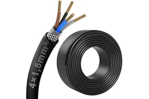 ZHONG HUA JIANG 30 metri di cavo schermato 4-aderente 4 x 1,5 mm², cavo di schermatura EMI/RFI certificato CE per automobili, altoparlanti, stampanti 3D, fuso VFD CNC, motore passo-passo, trasmissione del segnale