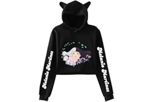 nuannuan Melanie Martinez Bunny Ears Sudadera con Capucha Recortada Y Jersey De Terciopelo Cálido Sudadera para Niño/Niña Traje Deportivo De Calle Unisex Harajuku Ropa Informal XXS-XXL