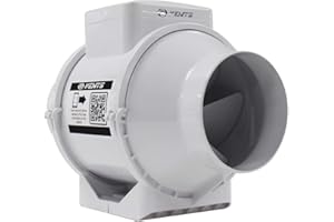 VENTS UK 4 inch Loft Mounted Inline Shower Ceiling Powerful Ventilation Damp Control 100mm In Line Bathroom Extractor fan with Run On Timer 100 mm Silent In-line Toilet Ventilator