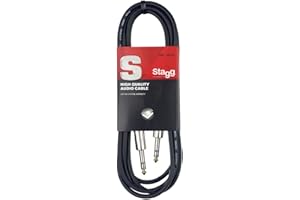 Stagg SAC1PS DL Cavo S Serie per Strumenti Musicali da Jack a Jack 6,3 mm, da 1m