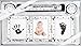 New Baby Unisex Boy Girl Gift 4 Piece Keepsake Set, First Curl and Tooth Box, Hand and Footprint Prints Kit (SHINY SILVER/BLACK)