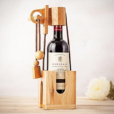 Magische Geschenkbox Puzzle casse-tête bouteille en bois - Cadeau de vin - Cadeaux d'anniversaire - Cadeaux de Noël - bois naturel