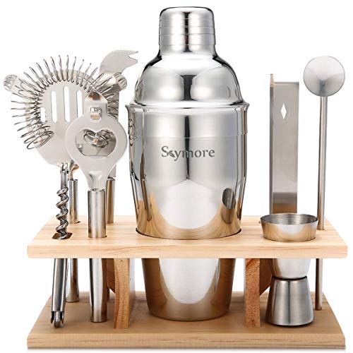 Skymore Festa Del Papà Cocktailshaker Set 9 Pz Contiene Cocktail Shaker Cocktail Misura Cup Cocktail Sieve Ice Snap Apribottiglie Cucchiaio Lama Rack made of wood