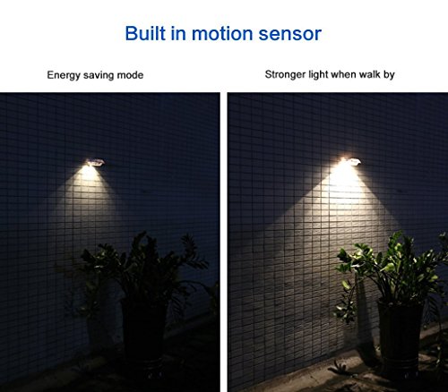 200LM LED PIR Sensor Solarlampe Drahtlos Kaltweiß 7000K Solarleuchte Solar Leuchte Lampe mit Bewegungsmelder Wasserdicht Sicherheit Licht für Garten, Outdoor, Terrasse, Haus, Auffahrt, Treppen, Zaun etc(Weiß 4-pack) - 6