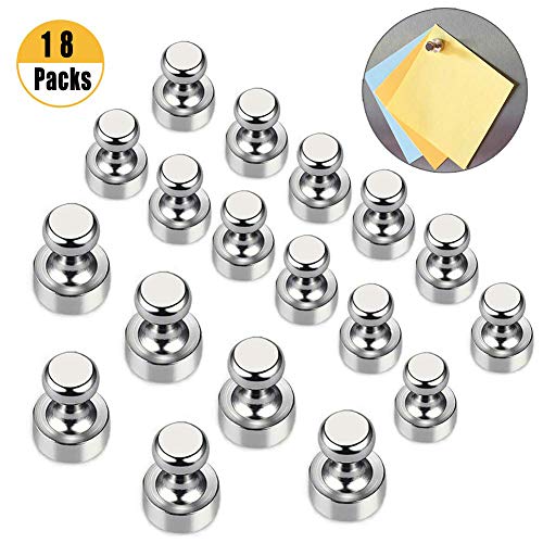 NEEGO Imanes Pizarra Magnetica 18 Piezas 2 Tallas Imanes Nevera Imanes de Neodimio para Pizarras Magneticas, Blancas, Mapas, Chinchetas Potentes con Imán en Forma de cono per Pizarra Nevera Magnética