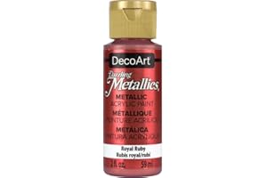 DecoArt Americana Pintura Acrílica Metalizada, Color Rojo Rubí (Royal Ruby) - 1 x 59 ml