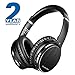 Price comparison product image Active Noise Cancelling Headphones with Microphone Wireless Over Ear Headphones Hi-Fi Stereo Protein Leather Earpads Foldable Earphones with Airplane Adapter Carry Case for Air Travel,Phones, PC, TV