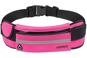 HYPEFIT Riñonera Neopreno Deportiva Running Unisex Impermeable con Tiras Reflectantes, Compartimento para Botella Agua y Correa Ajustable, Bolsillo para Smartphone iPhone, Samsung, Xiaomi, Huawei, OPPO