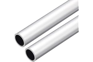 sourcing map 6063 Aluminio Redondo Tubo, 19 mm de Diámetro Exterior, 16 mm de Diámetro Interior, 200 mm de Longitud, para Proyectos de Bricolaje Industriales (2 Piezas)