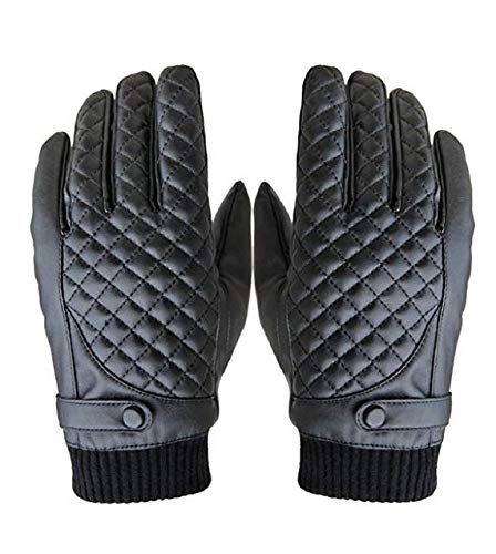Preisvergleich Produktbild Motorradhandschuhe Herren Wintersport Thermo PU Leder Handschuhe Touch