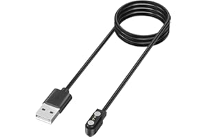 YISICA 2 Pin Charging Cable USB Smart Watch Charger Magnetic for YAMAY SW023 Charger & Wiliful SW021, 100CM/3.3ft Replacement USB Charging Cable for Letsfit Willful YAMAY VeryFitPro SW023 ID205L SW021