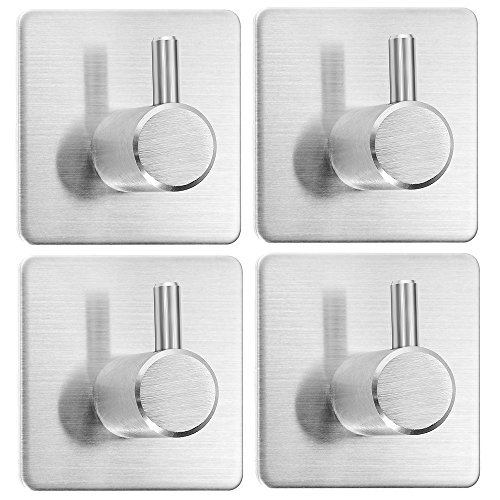 Rovtop 4 Stück Hanken Handtuchhaken Selbstklebend Haken Handtuchhalter Kleiderhaken
