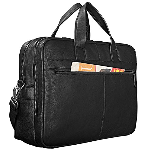 STILORD ‚Lias‘ Businesstasche Leder Schwarz groß schwarz und elegant Bürotasche Aktentasche für Herren Damen 15,6 Zoll Laptoptasche Rindsleder - 5