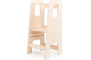 ully Natural by moblì® | la prima Torre Montessoriana in legno naturale realizzata in Toscana | Progettata da educatori seguendo i principi Montessori |Torre di apprendimento con ripiani regolabili